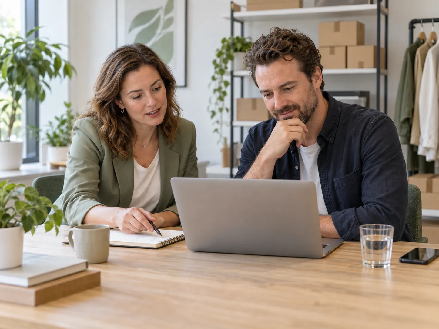 Boekhouder in gesprek met een webwinkelier